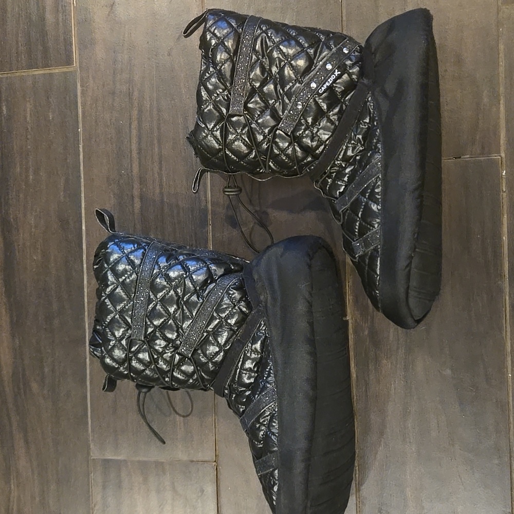 Capezio Black Quilted Technique Warm Up Dance Boot Sz L - Picture 5 of 9